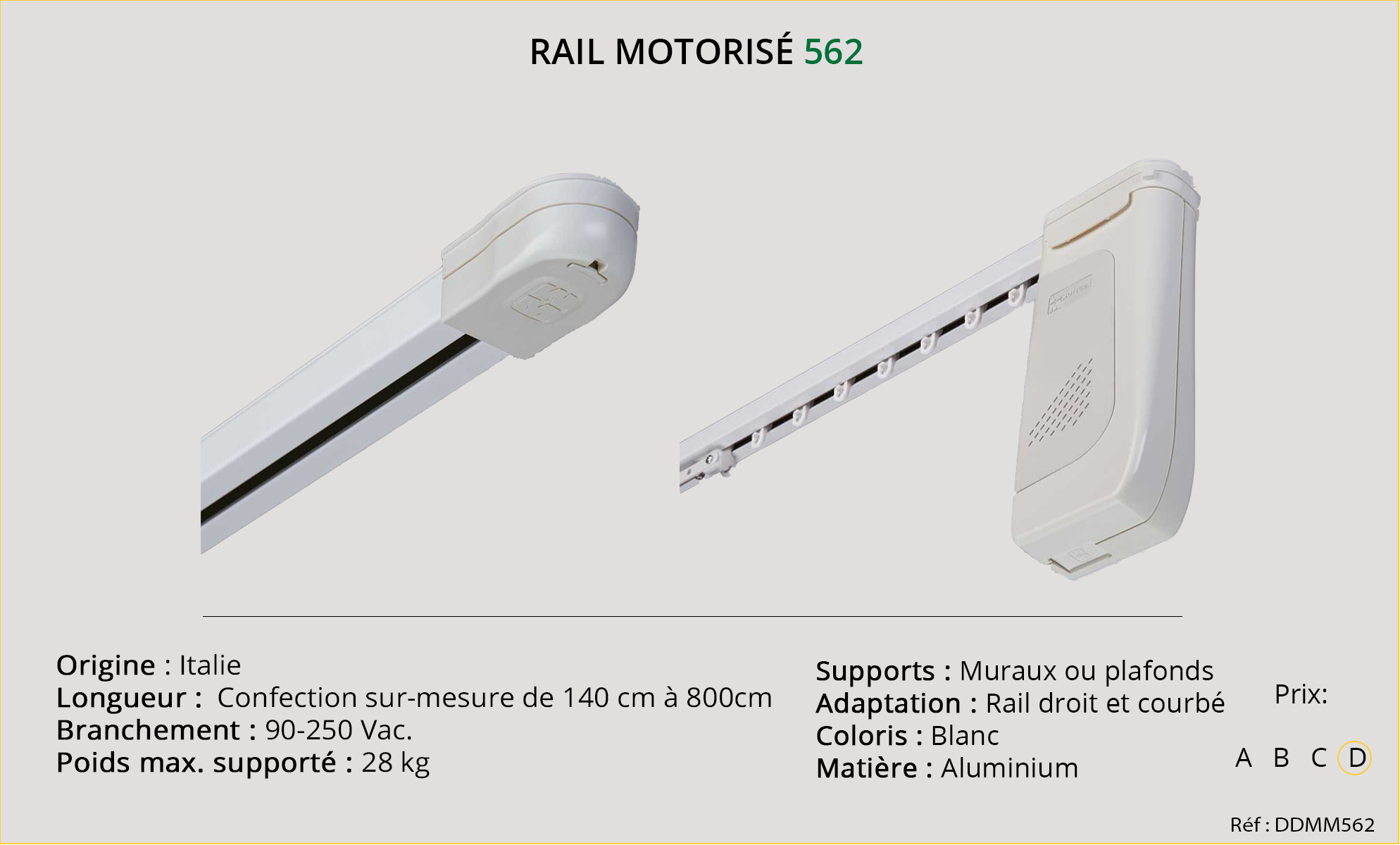 Rail motorisé Mottura 562