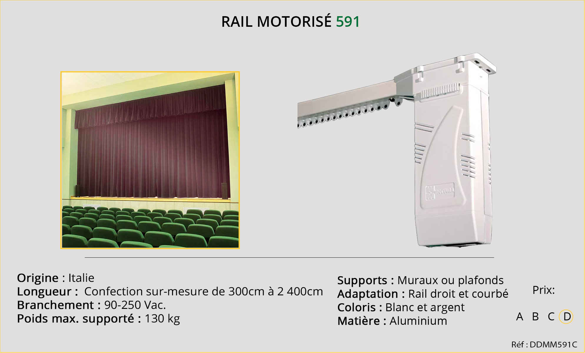 Rail motorisé Mottura - 591