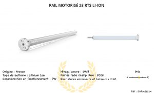 Rail motorisé Somfy 28 RTS Li-ion