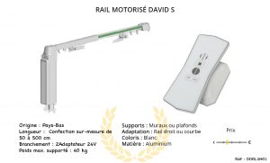 Rail motorisé David S compatible domotique et Smart Home