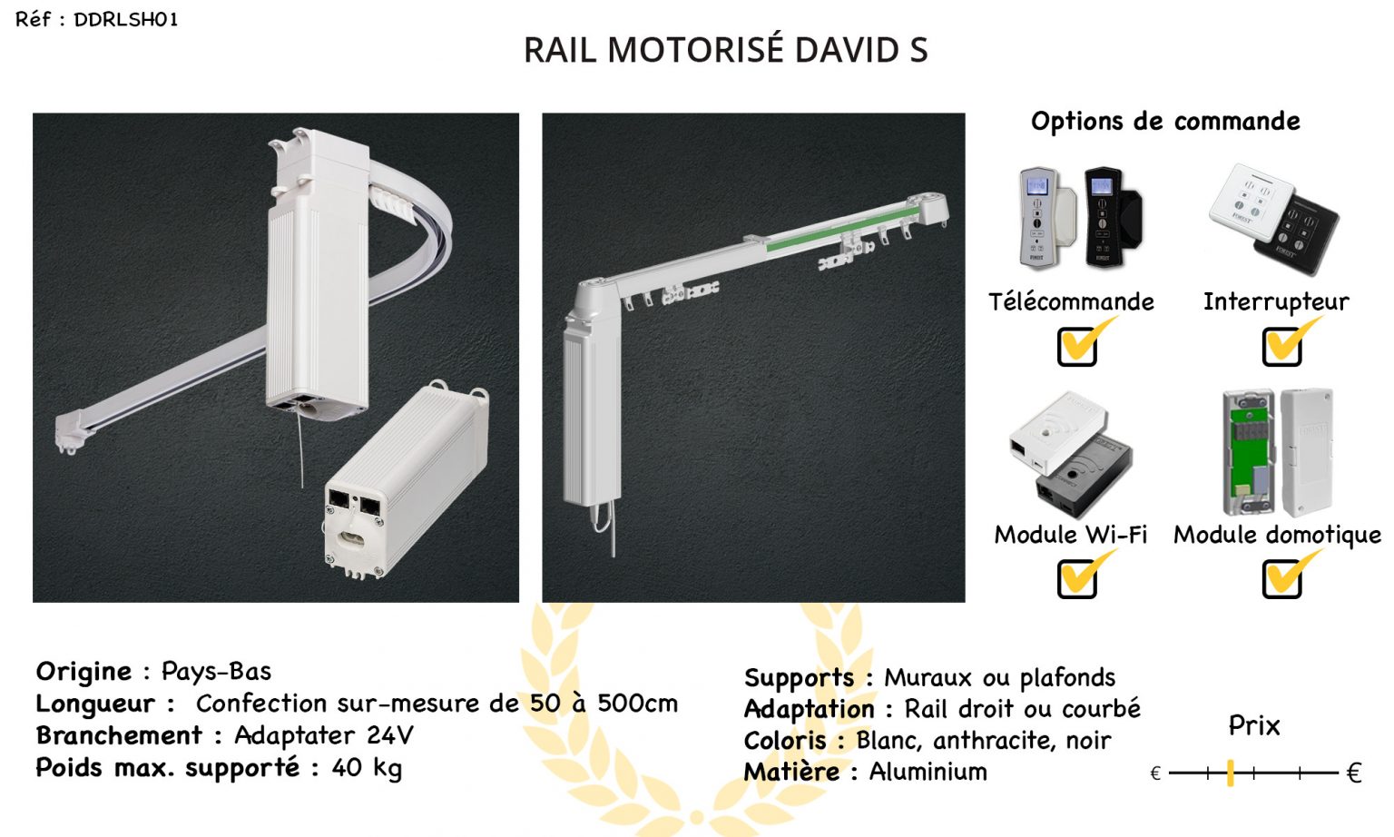 Daid Rails Rails motorisés - Forest, Somfy, Mottura, SilentGliss