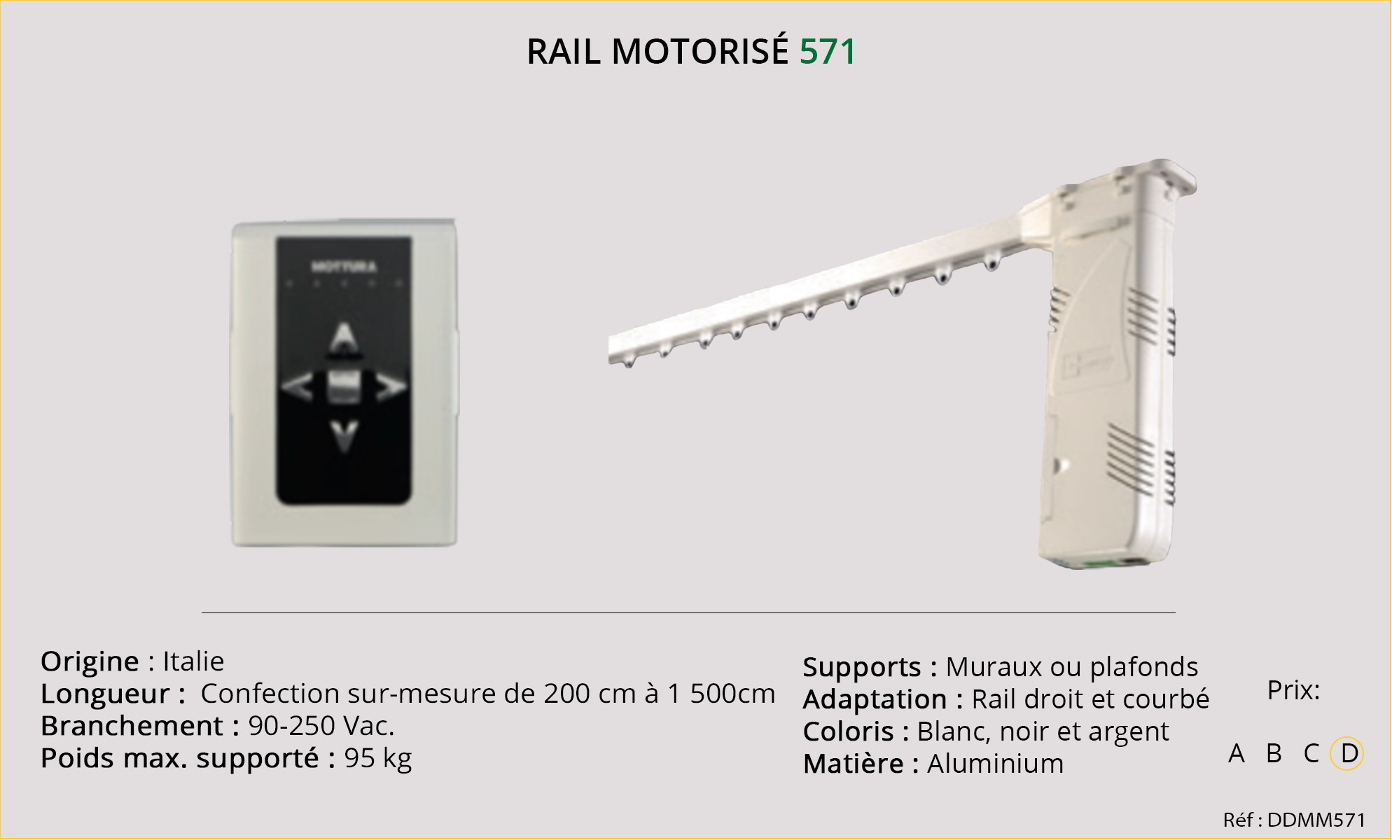 Rail Motorisés Grande Largeurs Pour Rideaux Lourds